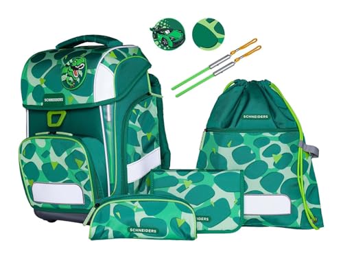 Schneiders zaino della scuola Ergolite Set 9 -pezzi Dino Dance verde
