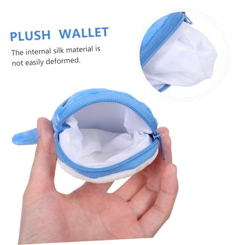 2 Pcs Shark Coin Purse for Plush Zipper Pouch Adorable Wallet for Boys Multi Functional Key Coin Storage Cute Soft Plush Design2