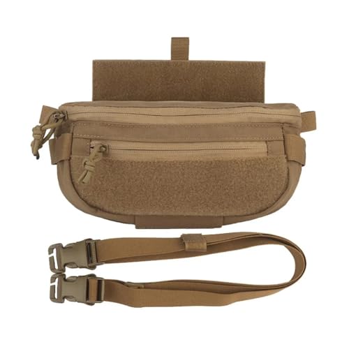 WLXW Bolsa Colgante Chaleco Táctico Riñonera Subabdominal EDC Bolsa Almacenamiento Herramientas Médicas Torniquete Caza Militar(Tan)