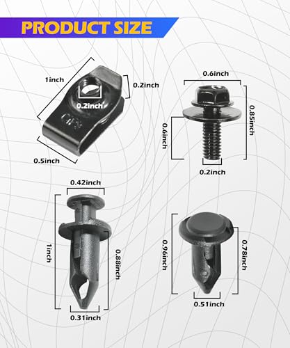 Image of SCUARI 35PCS Car Engine Under Cover Splash Shield Guard Body Bolts Screws,Skid Plate Bolts Screw Kit,Bumper Screws,Engine Splash Shield Screw,Suitable for Most Cars and Sedans Replacement
