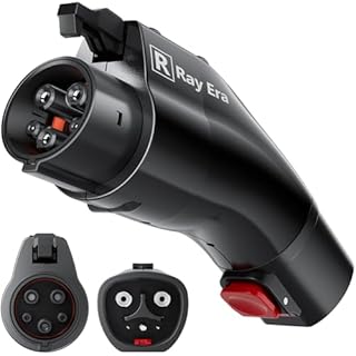 Tesla to J1772 Adapter RAY ERA NACS to J1772 Converter 60A 250V with Safety Lock & IP65 Waterproof, Compatible with Tesla Charging Stations