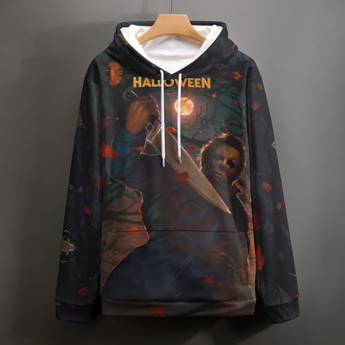 ZHANGXM Men's Pullover Sweatershirt Halloween Michael Myers Autumn Soft Loose for Womens Long Sleeved Casual Sweater4