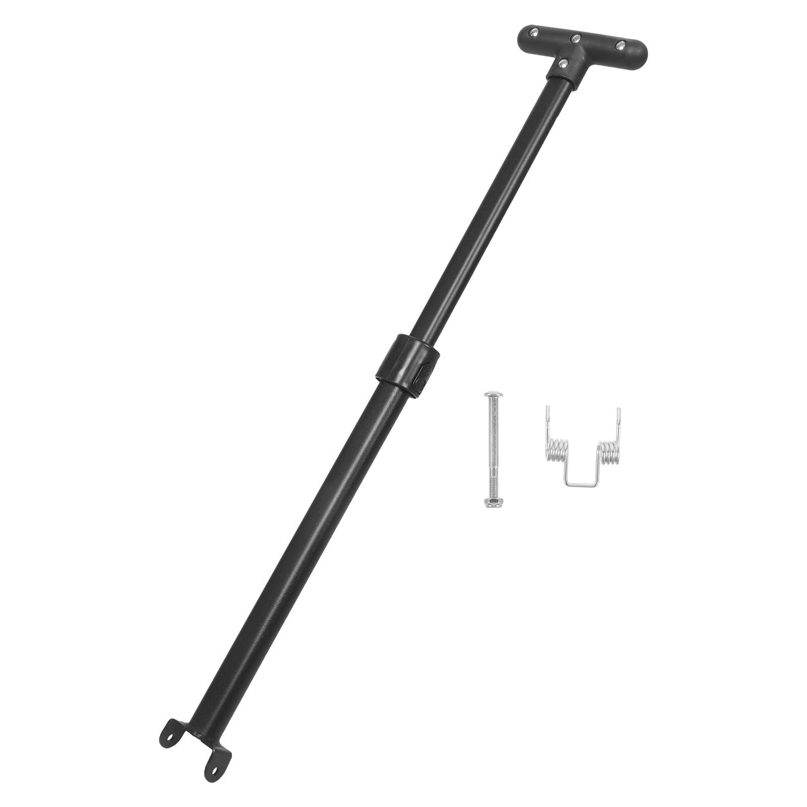 Poignée télescopique en plastique et métal noire pour chariot de jardin pliable