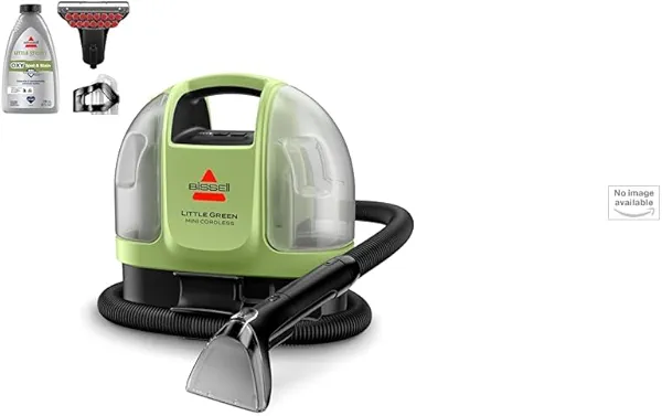 BISSELL Little Green Mini Cordless Portable Carpet and Upholstery Deep Cleaner + BISSELL Little Green Pro Oxy Spot & Stain Super Concentrate for Portable Deep Cleaners