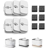 PETLIBRO 6 Packs Replacement Filters for Dockstream Cat Water Fountain PLWF105/PLWF115/PLWF005, 3 Months Set of Replacement Filters for Ultra Quiet Pet Water Fountain