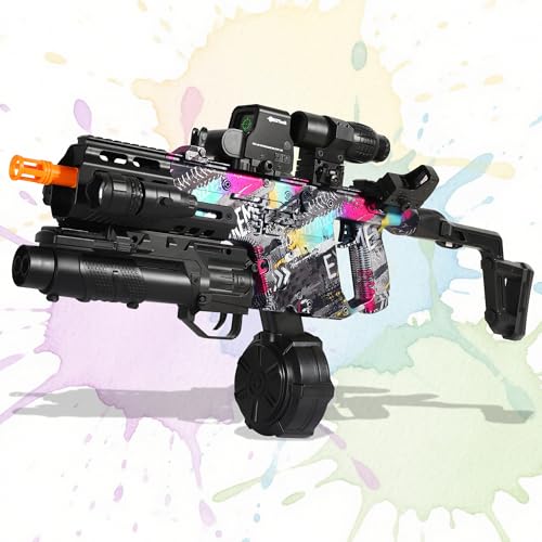 EMERBU Gel Splat Blaster Vector of EMERBU Lite Series - 7.4V Modular Rechargeable Battery - Manual and Fully Automatic - for Ages 15+ (Graffiti)