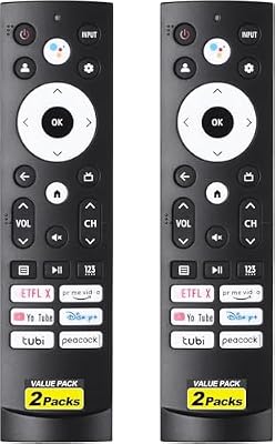 2 Packs Replacement Remote Control Compatible with Hisense Google Smart TV