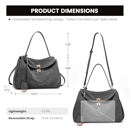 Image of hedexe Genuine Leather Tote Bag for Women: Soft Cowhide Shoulder Handbags for Ladies - Satchel Purse for Travel Work(Large)