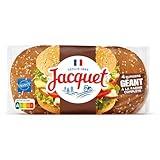 JACQUET – Burger Géant Complet, Saveur Riche et Texture Moelleuse pour Repas Famille (4 pièces) - Le Lot De 4