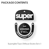 Superglide Szklane łyżwy pod mysz – super gładkie ślizganie, polerowana okrągła krawędź, super szybkie nóżki do gier z wytrzymałą podeszwą do Logitech G Pro X Superlight2 (typ S, czarne)