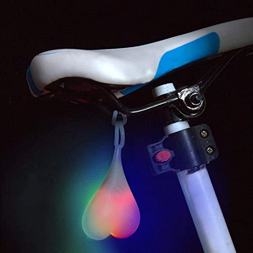 Feux arrière de boule de vélo, TOTMOX lumières d'avertissement de coeur de vélo, lampe d'oeuf LED essentielle de nuit, imperméable -mixed color