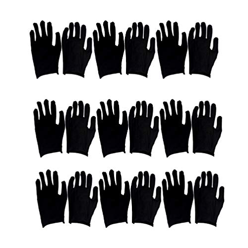 Gants de travail noirs doublure extensible HEALLILY en coton mince taille M