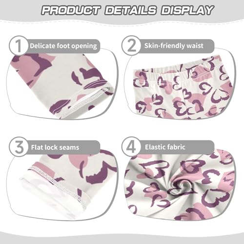 Pink Heart Girls Leggings,Workout Leggings for Girls Toddler Athletic Leggings Size for 3-10T3