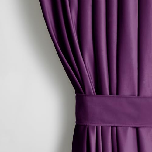 AmeliaHome Rideau aspect velours 1 pièce. Rideau à œillets en velours occultant, décoration de fenêtre