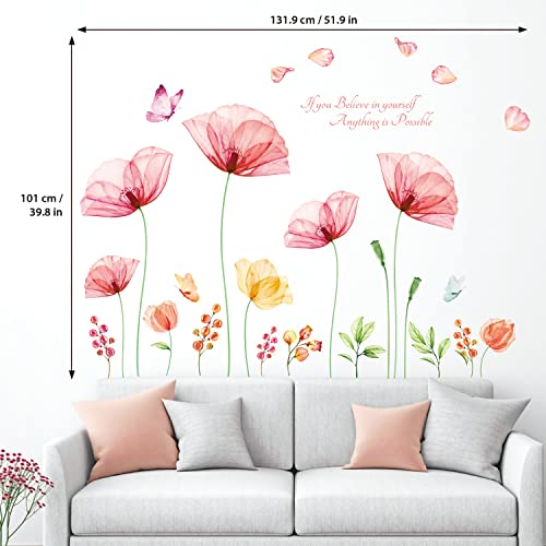 Vinilos Decorativos Flores Acuarela Pink DECOWALL miniatura 5