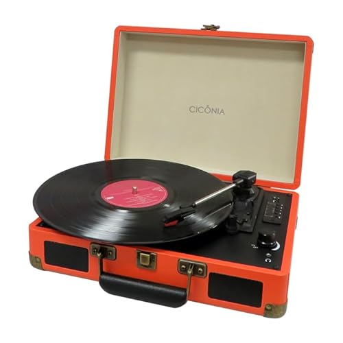 CICONIA レコードプレーヤー TE-1907 レトロ クラシカル (オレンジ)USBメモリー 多機能 SDカード 録音 再生...