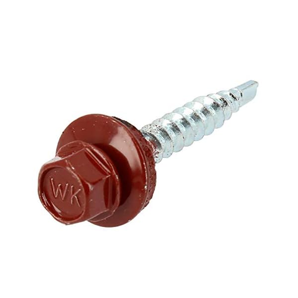KLIMAS Selbstschneidende Trapezblechschrauben 4,8 x 35 mm RAL3009 250 Stück | Edelstahl Dachblech Selbstbohrende… – Bild 4