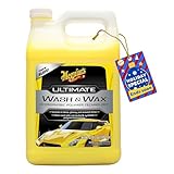 Meguiar's Ultimate Wash and Wax, Car Wash and Wax Cleans and Shines in One Step, Wash, Shine, and Protect with an Enhanced pH Neutral Car Paint Cleaner, 1 Gallon