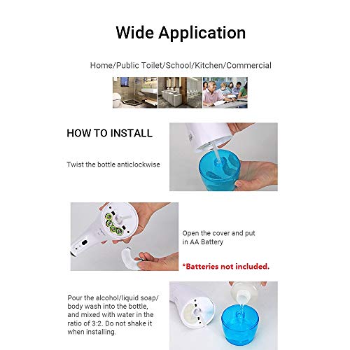 Btuty Dispensador de sabão com espuma automática sem toque 330 ml Máquina de lavar a mão com sensor