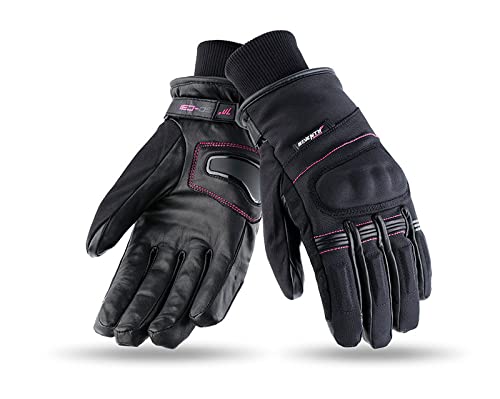 Guantes Moto Homologados para Invierno, Guantes Impermeable Modelo SD-C31 Invierno Urban Mujer Negro S