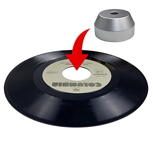 sdroceRyaM 45 RPM Record Adapter Solid Aluminum 7 Inch Vinyl Record Dome 45 Adapter for Turntables...