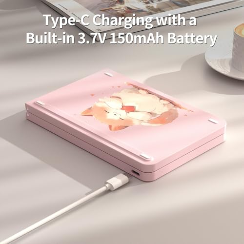 Image of jar-owl Foldable Compact Keyboard,Portable Bluetooth Keyboard, Pocket-Sized Wireless Travel Keyboards for iPad, Smartphone, Tablet and Laptop - Pink