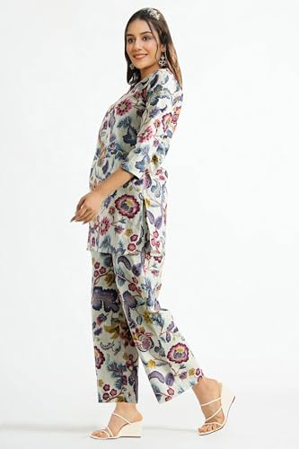 Image of Toochki Women's Multi Color Floral Printed Rayon Stitched Salwar Suit Set | Salwar Suit Set for Women | 3 /4 Sleeve Salwar Suit Set | Salwar Suit Set