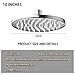 Shower System Shower Pressurized Water Shower Head, 304 Stainless Steel Anti-Cracking Top Spray, Easy to Install Bath Tool (Color : Silver, Size : 10inches)