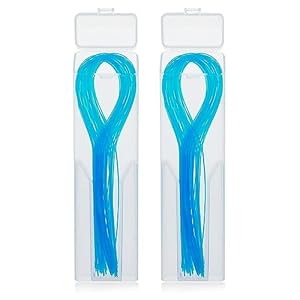 WLLHYF Dental Floss Threader, Biodegradable Threader Multifunctional Nylon Loop Design for Your Teeth Deep Clean Floss for Braces Bridges & Implants 100 Count (2 Pack) Blue
