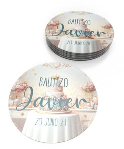 Aiman GZ. Imán con Foto Personalizado Redondo D 7,5 cm - Pack 10 Unidades - Imán Nevera Personalizado -Imán publicitario - Regalo Bautizo, Boda, Comunión Original - Foto Imán Nevera - Acabado Brillo