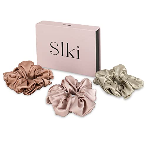 Slki Premium Silk Hair Scrunchies - Soft, Gentle, Frizz-Reducing Hair Ties, 1 - Image 2