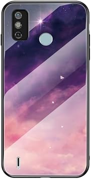 Phone Case Compatible with Tecno Spark Go 2020 4G / Spark 6 Go 2020 4G Protective Case 3 in 1 PC Glass Back Panel + TPU Silicone Red