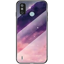 Phone Case Compatible with Tecno Spark Go 2020 4G / Spark 6 Go 2020 4G Protective Case 3 in 1 PC Glass Back Panel + TPU Silicone Red