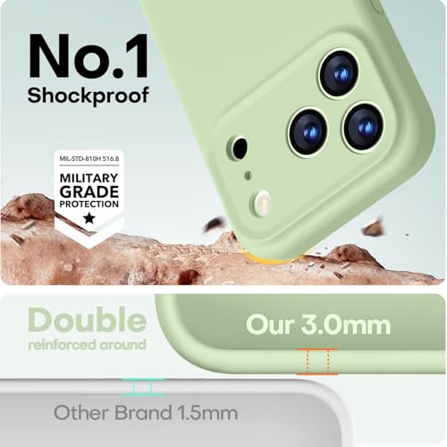 Image of LOVE 3000 Designed for iPhone 17 Pro Max Case, Premium Silicone [Compatible with Magsafe][Soft Anti-Scratch Microfiber Lining] Shockproof Protective Phone Case for Men Women 6.9 inch, Matcha