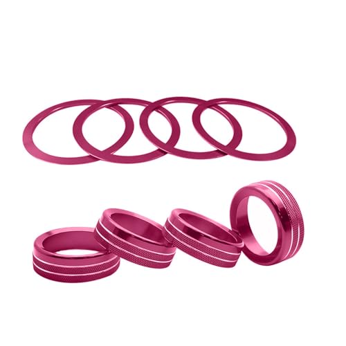 Image of AC Knob Covers and Vent Trim Rings for Toyota Tacoma (2016-2023), Pink Interior Upgrade Kit, 8-Piece Set