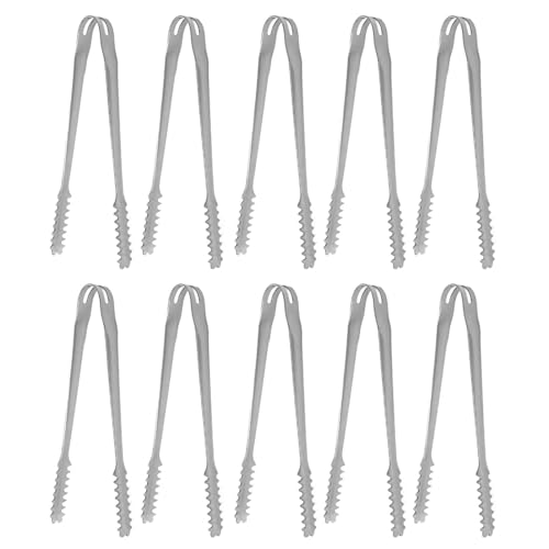 10PCS Ice Tongs Food Tongs, Mini Tongs Set, Stainless Steel Kitchen Cooking Tongs, Easy to Cleans Kitchen Tongs Strong Grip Versatile Food Tongs for Party Kitchen Grill Ice Appetizers(15cm)
