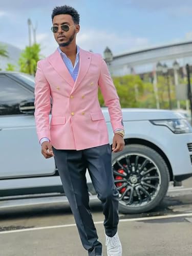 Mens Double Breasted Suit for Wedding 2 Piece Slim Fit Mens Suit V Neck Tuxedo Suits for Dinner Party Black3