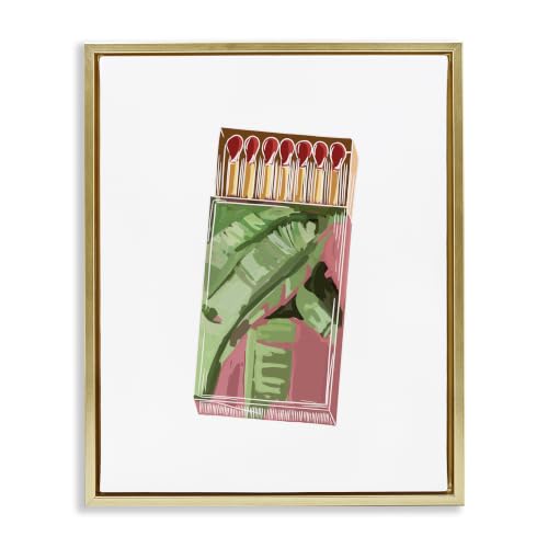 Floral Pink Matchbox Design Square, 17 x 21 Inch Canvas in Floater Frame