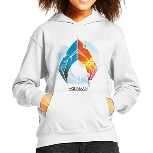 All+Every Aquaman Blue And Orange Symbol Atlans Trident Kid's Hooded Sweatshirt