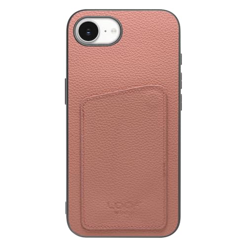 LOOF INVISIBLE CARD CASE-SHELL �{�v ���U�[ �J�[�h���[ �X�}�z�P�[�X for iPhone 16e / 17e �p �P�[�X �J�o�[ �J�[�h�|�P�b�g �X�g���b�v�z�[�� �����h�~ �V���v�� �ϏՌ� ���^ �y�� leather [