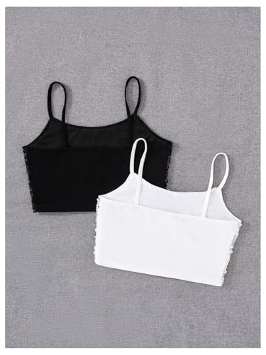 SHENHE Girl's 2 Pack Sparkly Sequin Top Spaghetti Strap Shiny Stage Party Crop Tank Camisole2