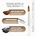 PANA Pure Kolinsky Hair Nail Brush - Round Clear Acrylic Handle (Size 10) - Nail Brush for Nail Application, Nail Extension, Manicure Pedicure Salon Beginner and Professional