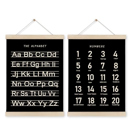 Mq212-2GQ-blackABCD Lot de 2 affiches et impressions murales pour décoration maison et cuisine