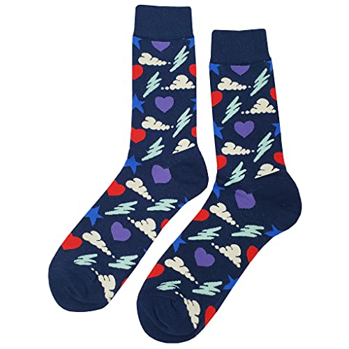 Weather Dress Socks 4 Pack Funny Novelty Crazy Fun Design Men Size 8-12 Cotton Casual Crew Colorful Funky Fancy Socks Gift for Men4