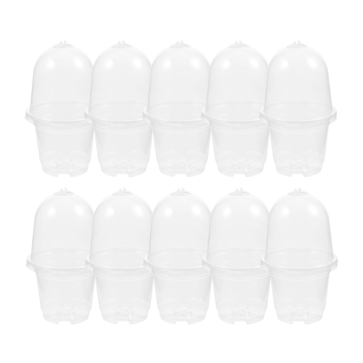 Pots de pépinière transparents avec couvercle HEMOTON godets semis plastique