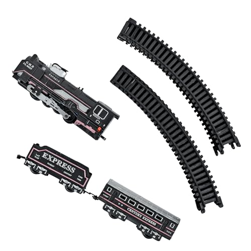 Image of Braintastic Rail King Electric Train Set for Kids|16-Piece Classic Track Set with Light, Sound & Smoke|Rechargeable Battery Operated Track Train Toy for Boys & Girls