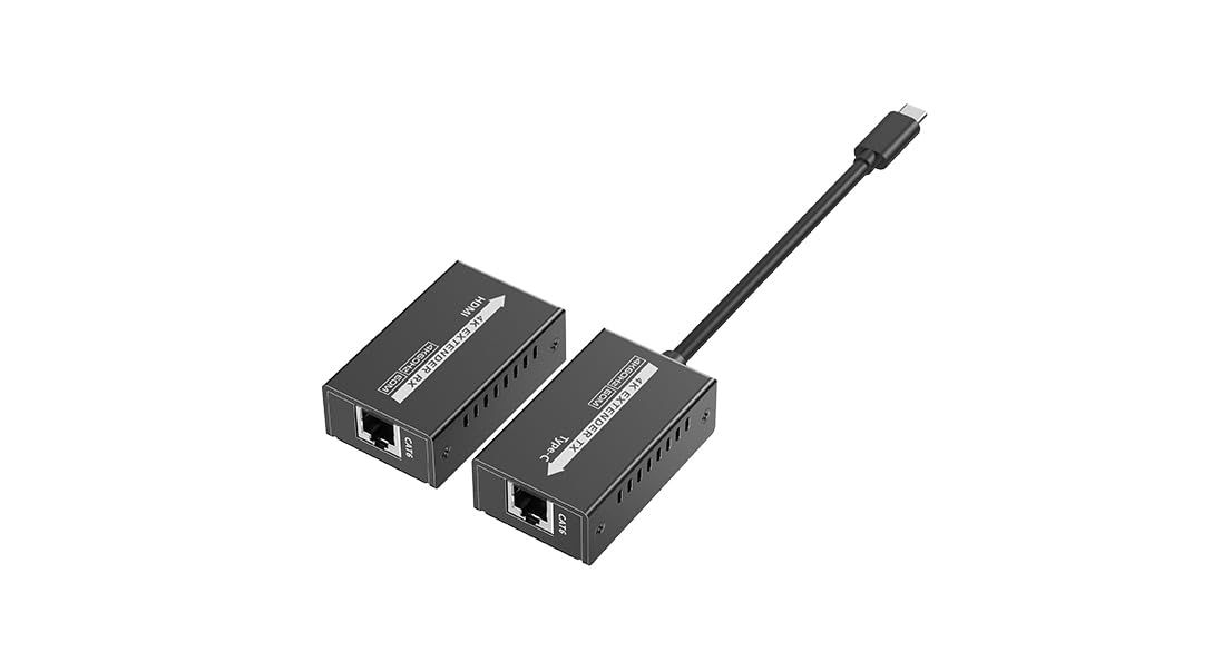 FOURKAY 4K120Hz USB Type C to HDMI over CAT6 Ethernet Extender. Type-C Transmitter to HDMI Receiver. Zero Latency. 25m Range at 4K@120Hz. 60m Range at 4K60Hz - Image 3