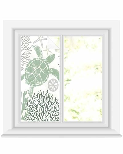 Película para ventana con diseño tortuga marina 19.6x39.3 pulgadas miniatura 2