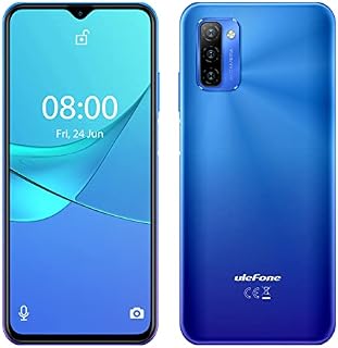 Ulefone Mobile Phones, Note 12 4GB RAM 128GB ROM Smartphone SIM Free Unlocked, 7700mAh Big Battery, 6.82 inch, Android 11 Phones, 4G Dual SIM, Three Card Slots, Fingerprint Face ID, UK Version, Blue