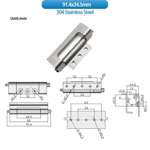 Charnière pliable inox 304 charge lourde accessoire